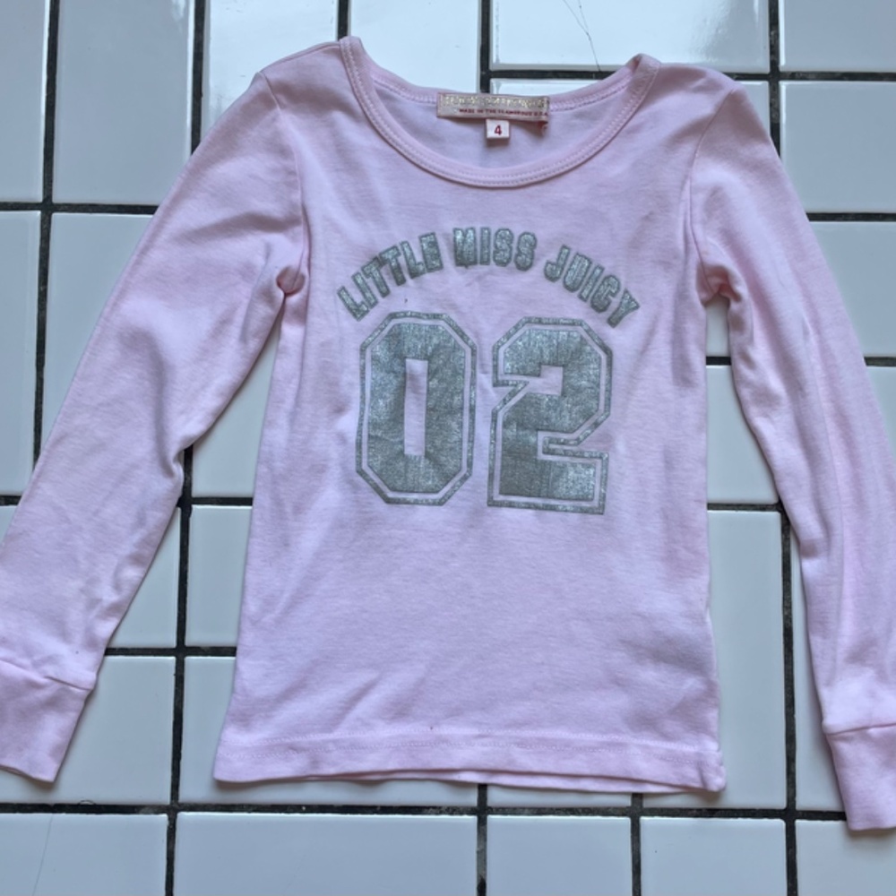 JUICY COUTURE BABY Y2K 90s True Vintage Little Miss Juicy Pink Sporty Tee 4 4T